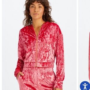 NWT Fabletics Crushed Velour Zip Up Hoodie